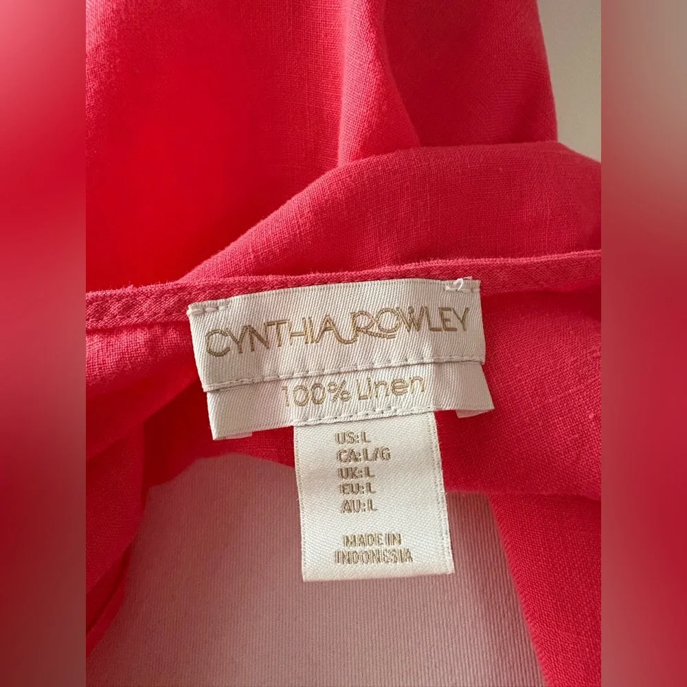 Cynthia Rowley orange Linen dress Large NWOT - Picture 10 of 11